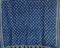 Blouse of Indigo Ajrakh Handblock Printed Chanderi Silk Saree