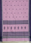 Indumati – Pink Handloom Tangail Khadi Saree with Navy Blue Border