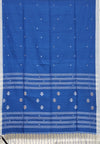 Jahnavi – Royal Blue Khadi Saree with White Matka Silk Pallu