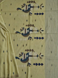 Kalindi – Lemon Yellow Jamdhani Handloom Bengal Cotton Saree