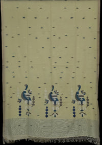 Kalindi – Lemon Yellow Jamdhani Handloom Bengal Cotton Saree