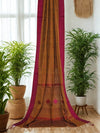 Kanakrekha – Ochre Brown Jamdani Handloom Khadi Saree with Magenta Border