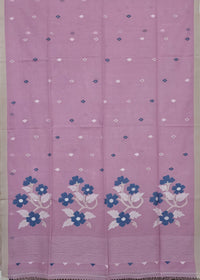 Kanvika – Pink Jamdani Handloom Bengal Cotton Saree
