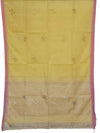 Ketaki – Yellow Handloom Pure Linen Saree with Zari Butterfly Motifs
