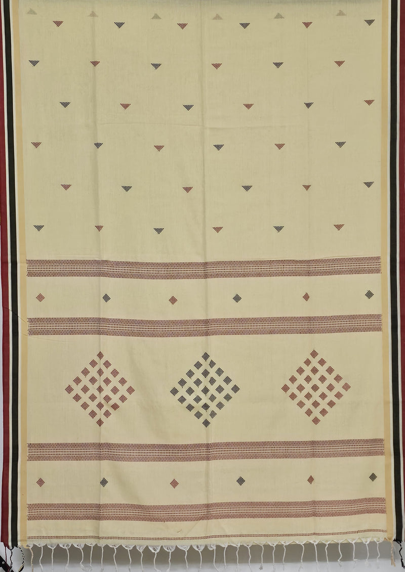 Ketumati – Yellow Pakwan Cotton Handloom Khadi Saree with Subtle Motifs