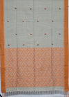 Kshirja – Beige Khadi Saree with Orange Matka Silk Pallu