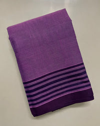 Lavender Handloom Gongura Cotton Saree with Brown Pallu