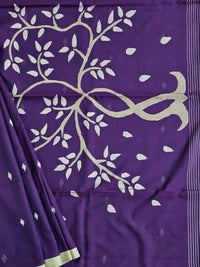 Lavitha – Purple Jamdhani Handloom Bengal Cotton Saree