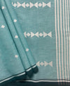 Light Blue Handloom Khadi Cotton Azo Free Dye Saree