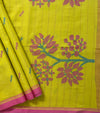 Light Green Jamdhani Handloom Bengal Cotton Saree