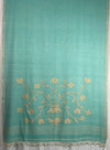 Light Teal Green Jamdhani Handloom Bengal Cotton Saree