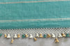 Light Teal Green Jamdhani Handloom Bengal Cotton Saree