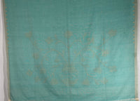 Light Teal Green Jamdhani Handloom Bengal Cotton Saree