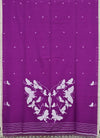 Manmayi - Purple Jamdani Handloom Bengal Cotton Saree