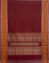 Maroon Handloom Lakshadeepam Kanchi Cotton Saree