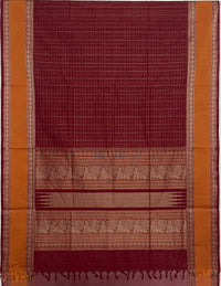 Maroon Handloom Lakshadeepam Kanchi Cotton Saree