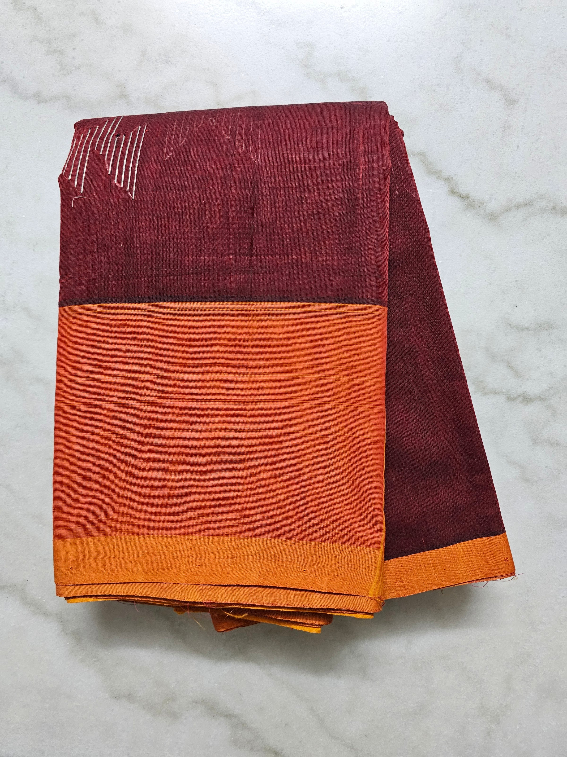 Maroon Handloom Aloevera Cotton Saree