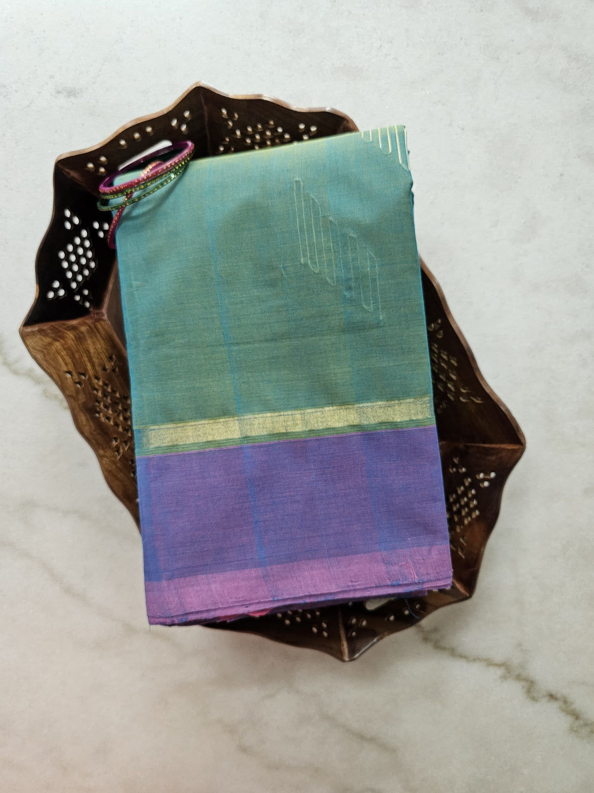 Green Handloom Banana Cotton Saree