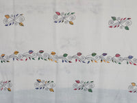 Embroidered pattern on Mrinalika – White Kantha Hand Embroidered Cotton Saree with Teal Border