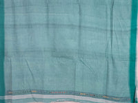 Blouse of Mrinalika – White Kantha Hand Embroidered Cotton Saree with Teal Border