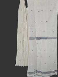 Nivritti – Off-White Khadi Cotton Saree with Woven Butis