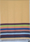 Nivritti – Yellow Green Khadi Cotton Saree with Woven Butis