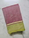 Pink Handloom Bamboo Cotton Saree