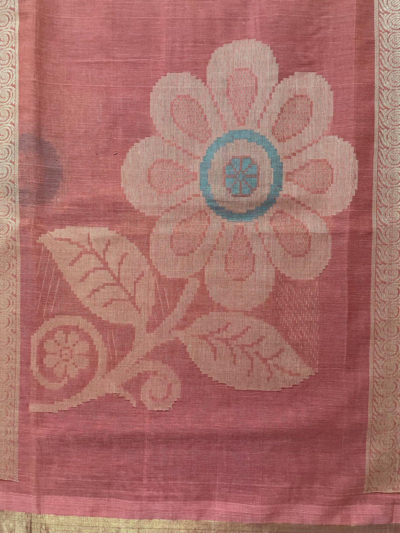 Pink Handloom Kanchi Cotton Saree