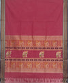 Pink Handloom Kanchi Cotton Saree with Bomkai Pallu