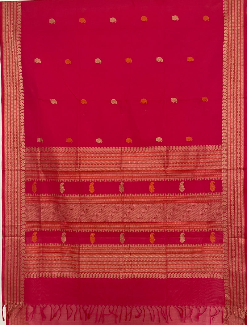 Pink Handloom Kanchi Cotton Saree