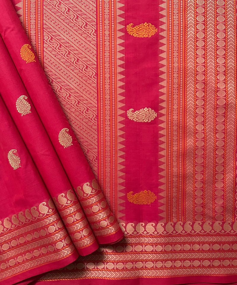 Pink Handloom Kanchi Cotton Saree