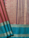 Pink & Orange Dual Tone Handloom Kanchi Cotton Saree