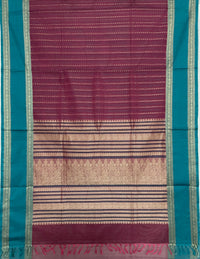 Purple Handloom Kanchi Cotton Saree with Dots butta