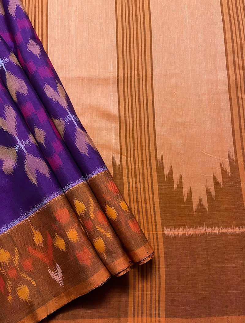 Purple Hearts Handloom Ikkat Cotton Saree