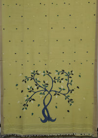Raagini – Yellow Jamdani Handloom Bengal Cotton Saree