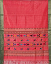 Rochika – Coral Peach Handloom Kanchi Silk Cotton Saree with Bomkai Pallu