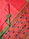 Rochika – Coral Peach Handloom Kanchi Silk Cotton Saree with Bomkai Pallu