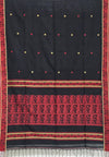 Rudrani – Black Handloom Khadi Saree with Red Baluchari Motifs