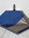 Manjari – Peacock Blue Handloom Kanchi Cotton Saree with Vaira Oosi Motifs