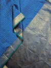 Manjari – Peacock Blue Handloom Kanchi Cotton Saree with Vaira Oosi Motifs