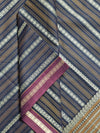 Shyamalika – Black Handloom Kanchi Cotton Saree with Horizontal stripes