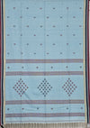 Suruchi – Light Blue Pakwan Cotton Handloom Khadi Saree with Subtle Motifs