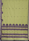 Suvarnita – Yellow Handloom Bengal Cotton Saree with Purple Motifs