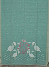 Tanirika - Sea Green Jamdani Handloom Bengal Cotton Saree