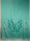 Light Teal Green Jamdhani Handloom Bengal Cotton Saree