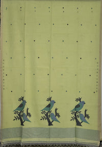 Tejasvini – Yellow Jamdani Handloom Bengal Cotton Saree