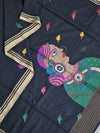 Vidhatri – Black Jamdani Handloom Bengal Cotton Saree