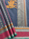 Blue 1000 Butta (Aayiram Putta) Handloom Kanchi Cotton Saree