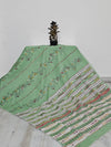 Pista Green Handloom Kesh Kantha Cotton Saree