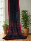 Black Handloom Khadi Saree with Jaali Pattern